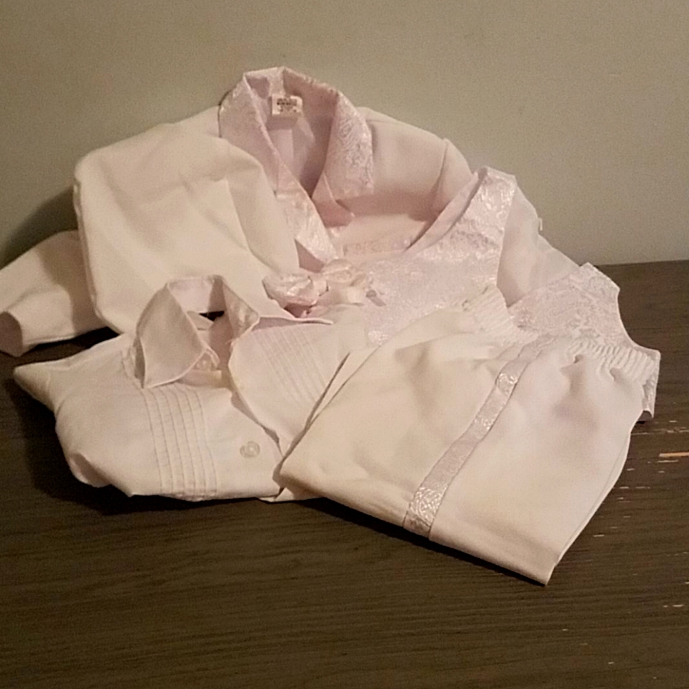 6 piece boys christening outfit  size 12M